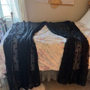 Black Sheer Polka Dot Curtains